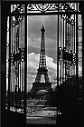 Gates Canvas Paintings - Eiffel Tower Through Gates